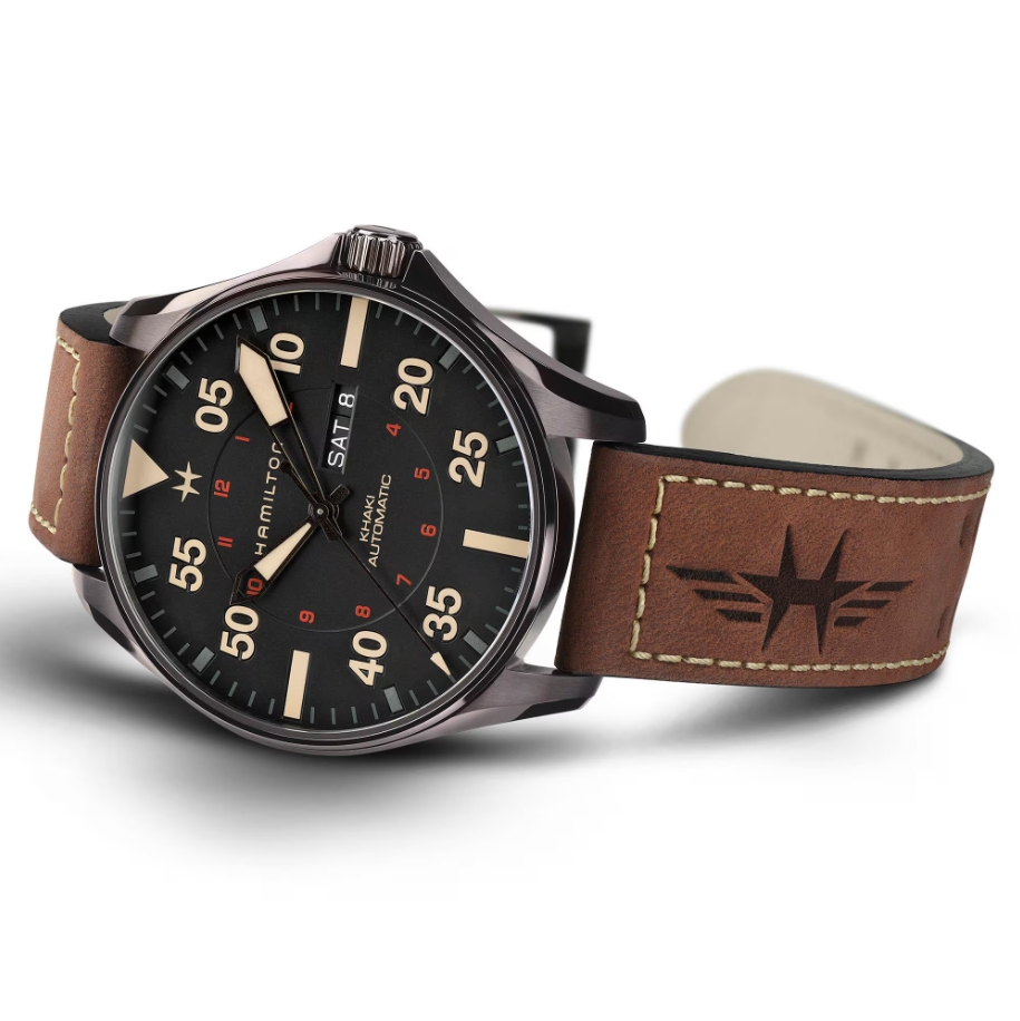 Hamilton H64705531 นาฬิกาผู้ชาย KHAKI AVIATION PILOT DAY DATE AUTO Men's Watch