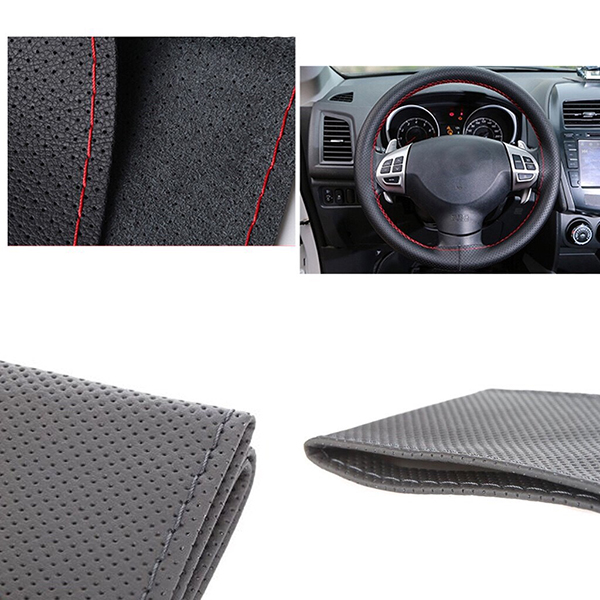 ที่หุ้มพวงมาลัยหนัง PU พร้อมเข็มด้าย DIY