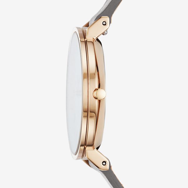 Skagen SKW2674 นาฬิกาผู้หญิง Hald Slim Gray Leather Women's Watch