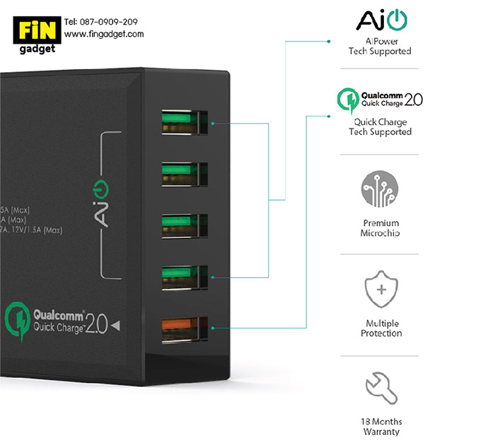 AUKEY PA-T1 5 Ports USB