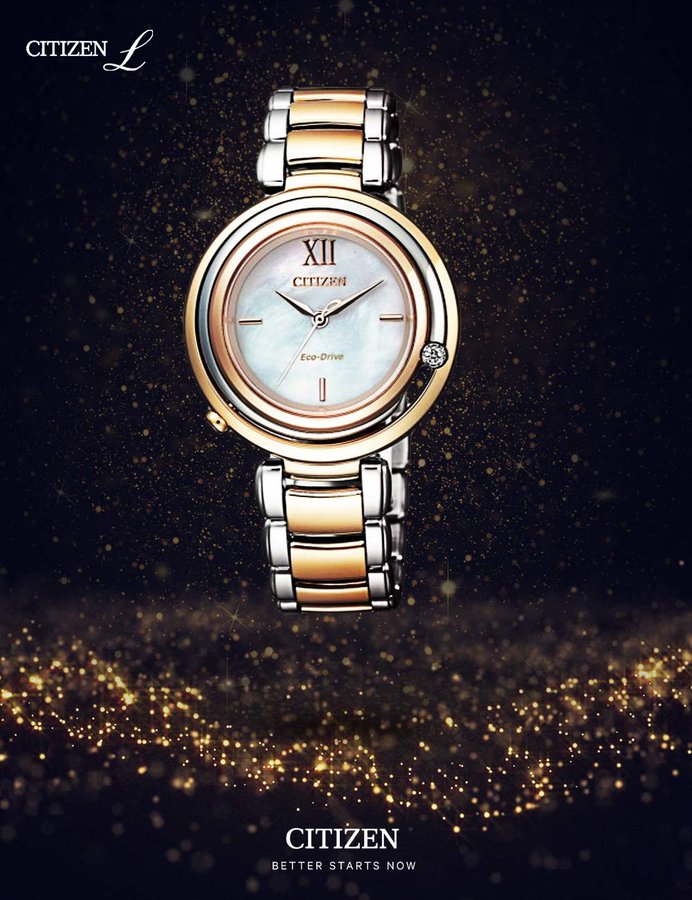 Citizen EM0654-88D นาฬิกาผู้หญิง Citizen L Ambiluna Eco-Drive Diamond Women's Watch