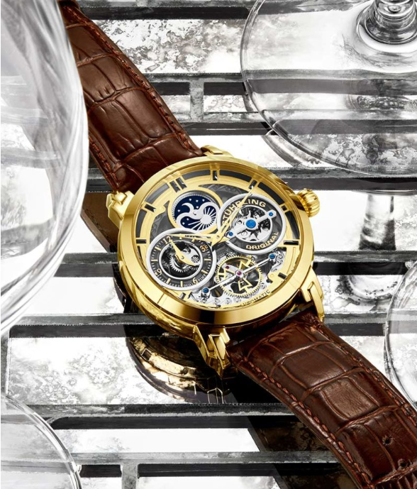 Stuhrling Original 371A.03 นาฬิกาผู้ชาย Luciano Automatic Skeleton Men's Watch