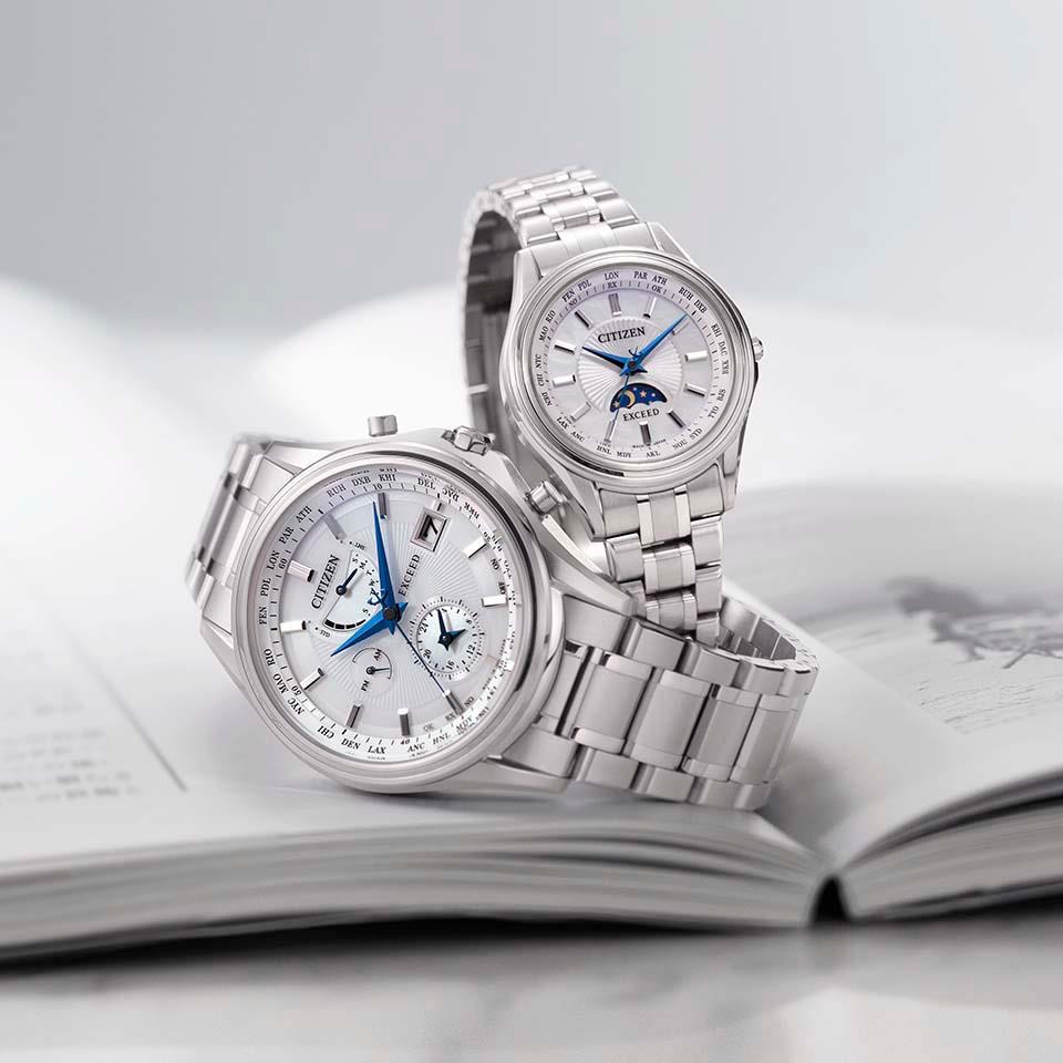 Citizen AT9130-69W นาฬิกาผู้ชาย Citizen Exceed Eco-Drive Radio 45th Anniversary Men's Watch
