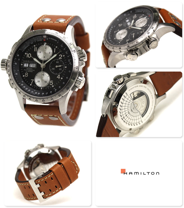 Hamilton H77616533 นาฬิกาผู้ชาย Hamilton รุ่น H77616533, Khaki X-Wind Automatic Chronograph Men's Watch