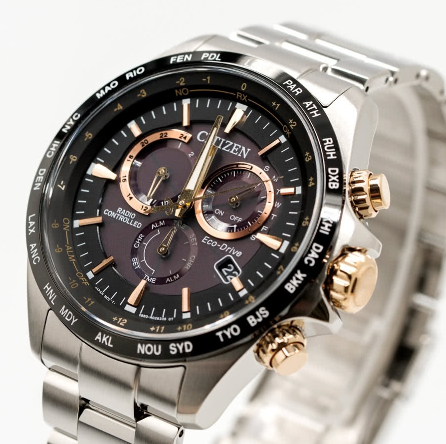 Citizen CB5834-86E นาฬิกาผู้ชาย Eco-Drive Radio Controlled Perpetual Chronograph Men's Watch