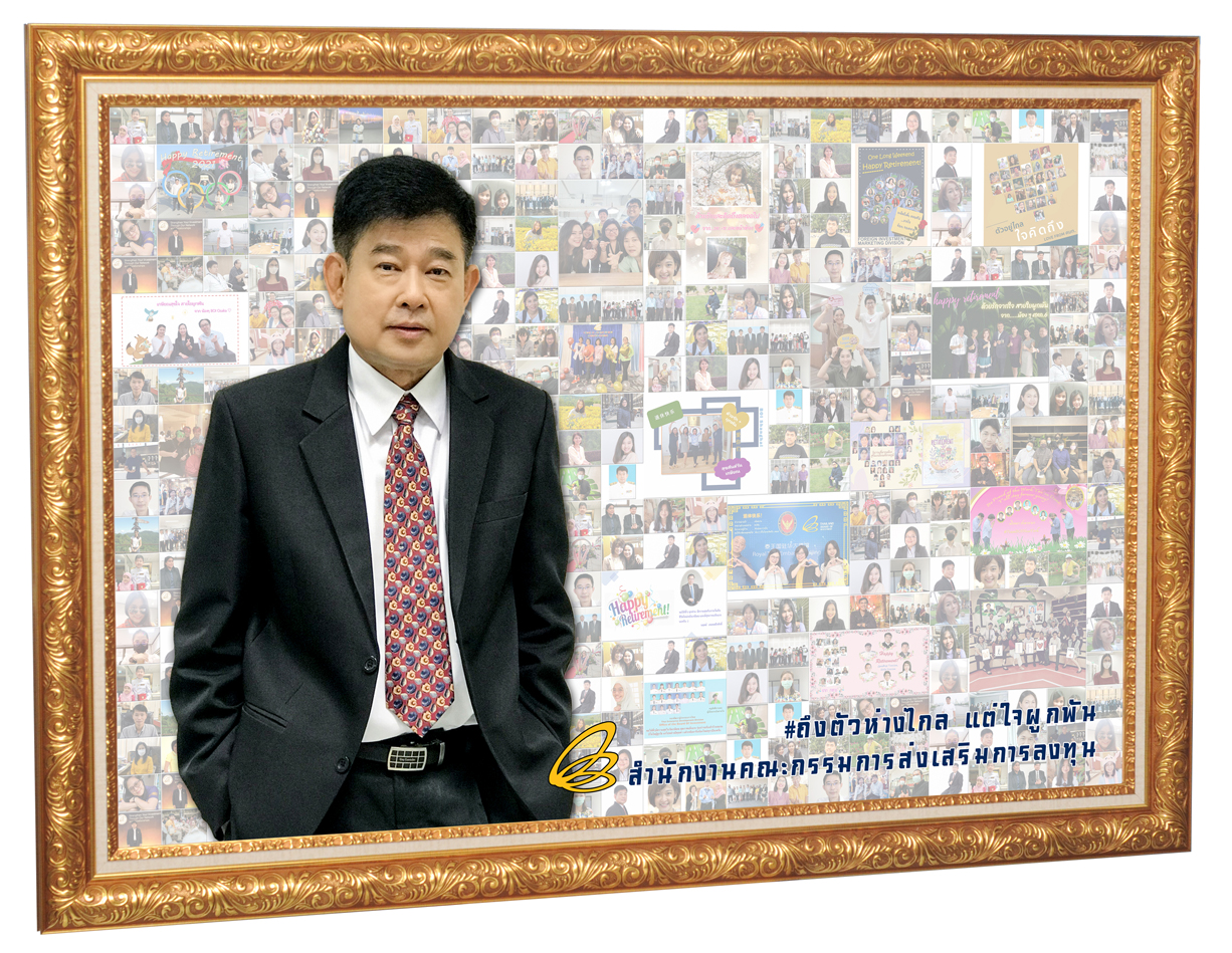 ของขวัญวันเกษียณ Mosaic Photo ขนาด 20x30 นิ้ว + กรอบไม้เส้น 2101ทองฝ้าย E เคลือบร้อน
