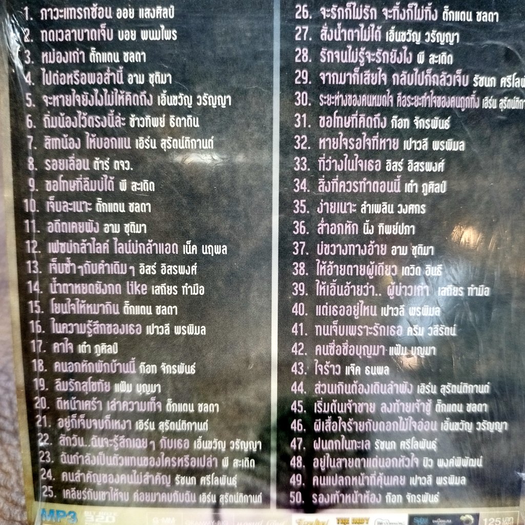 mp3 ลูกทุ่ง อกหัก รักร้าว ภาวะแทรกซ้อน ออย แสงศิลป์ บอย พนมไพร ตั๊กแตน ชลดา อาม ชุติมา cd mp3 gmm
