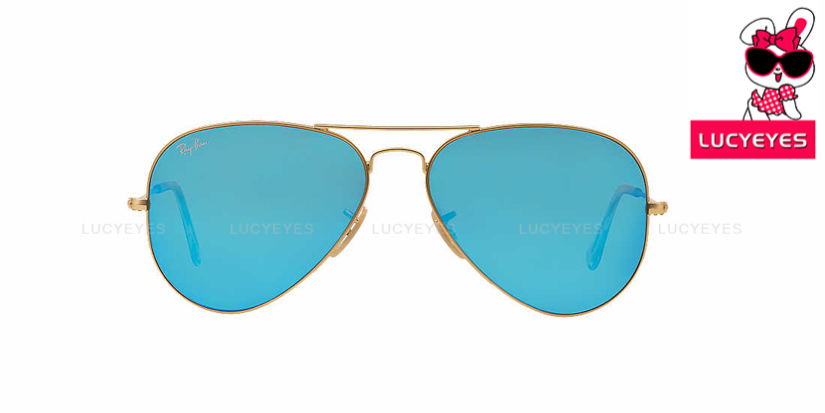 RAYBAN RB3025 112/17 AVIATOR Size 58,62 กรอบทองด้าน เลนส์ปรอทน้ำเงิน 2