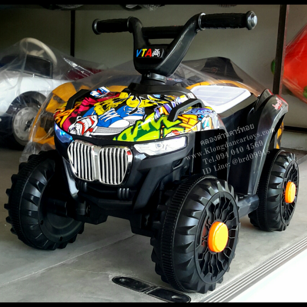 รถมอไซค์เด็กแบตเตอรี่ATV(1มอเตอร์ แบต6V4.5A, เล่นเพลงในตัวและAUX, มีไฟหน้า)