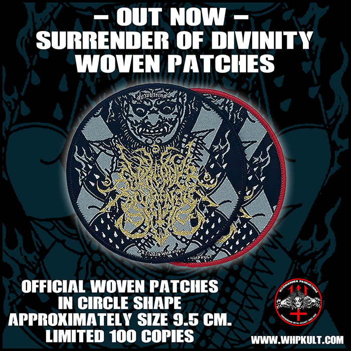 SURRENDER OF DIVINITY 'S/T' Woven Patches (Circle Shape)