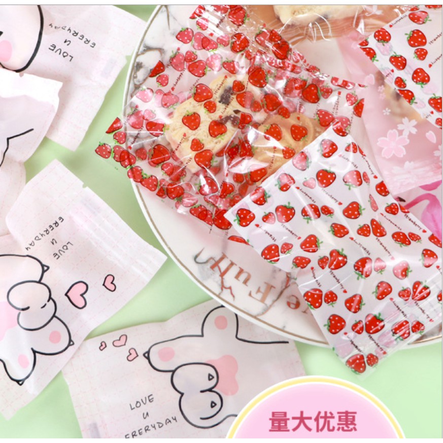 ถุงซีล ใส่ขนม คุกกี้ ลูกอม ขนาด 7x9.5-10 ซม. จำนวน 97-100 ใบ/แพ็ค ชุดที่ 2/4