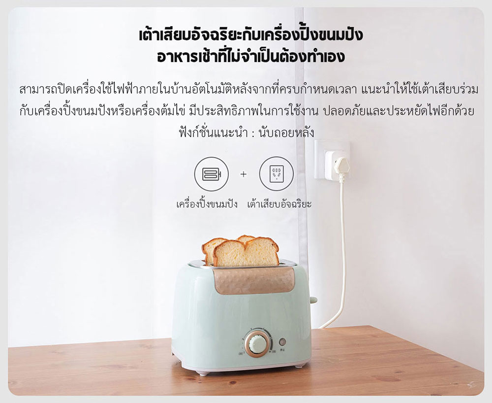 Xiaomi Smart Socket 2 (BLE Gateway) - เต้าเสียบอัจฉริยะรุ่น 2 (บลูทูธเกตเวย์) (แถมหัวแปลง)