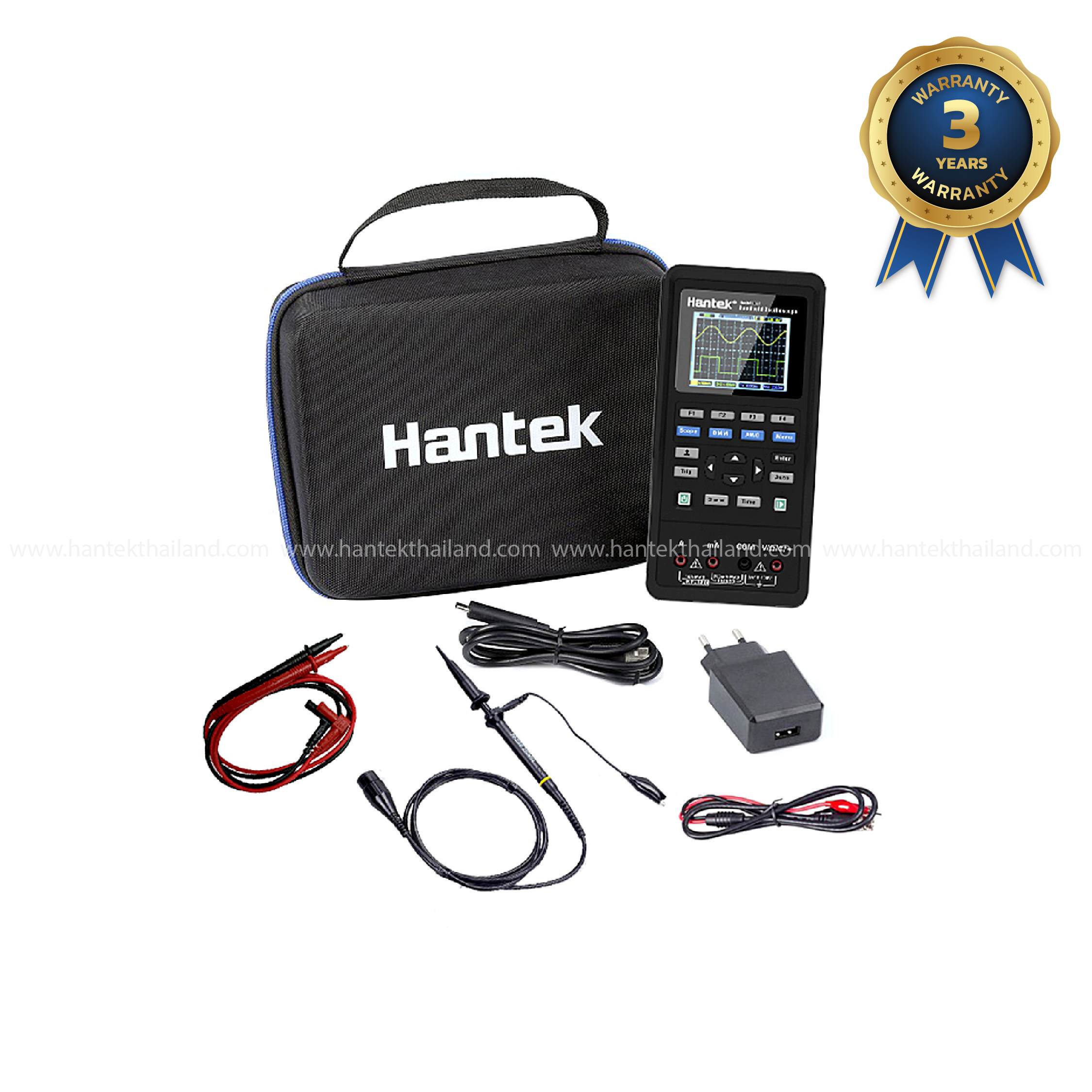 Hantek 2C42 ออสซิลโลสโคปแบบพกพา ขนาด 40 MHz 2 ช่อง + ดิจิตอลมัลติมิเตอร์