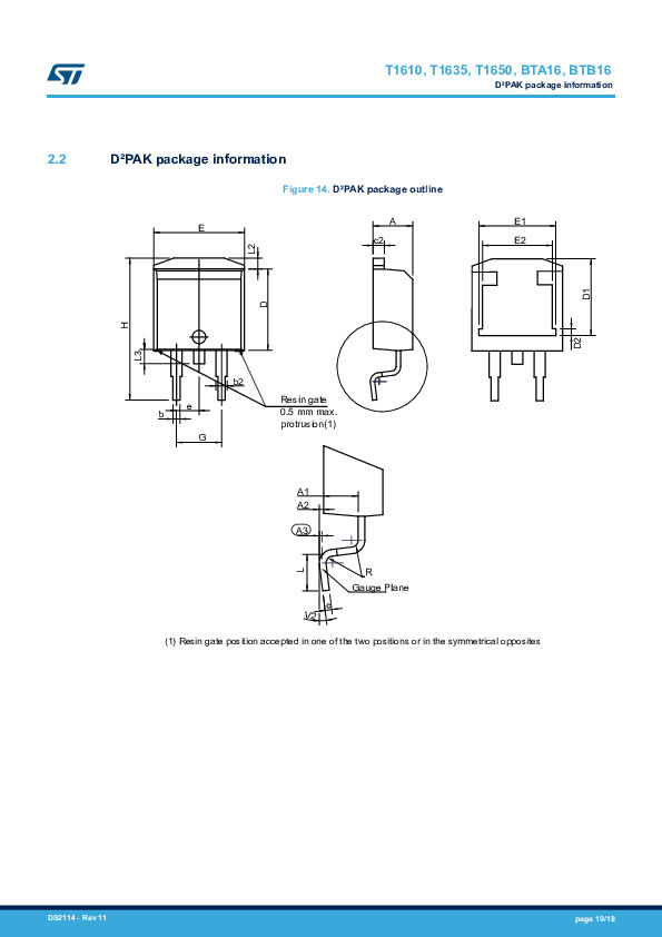 TRIAC BTA16-600B ST ไตรแอค 16A 600V Gate Trigger Current 100mA