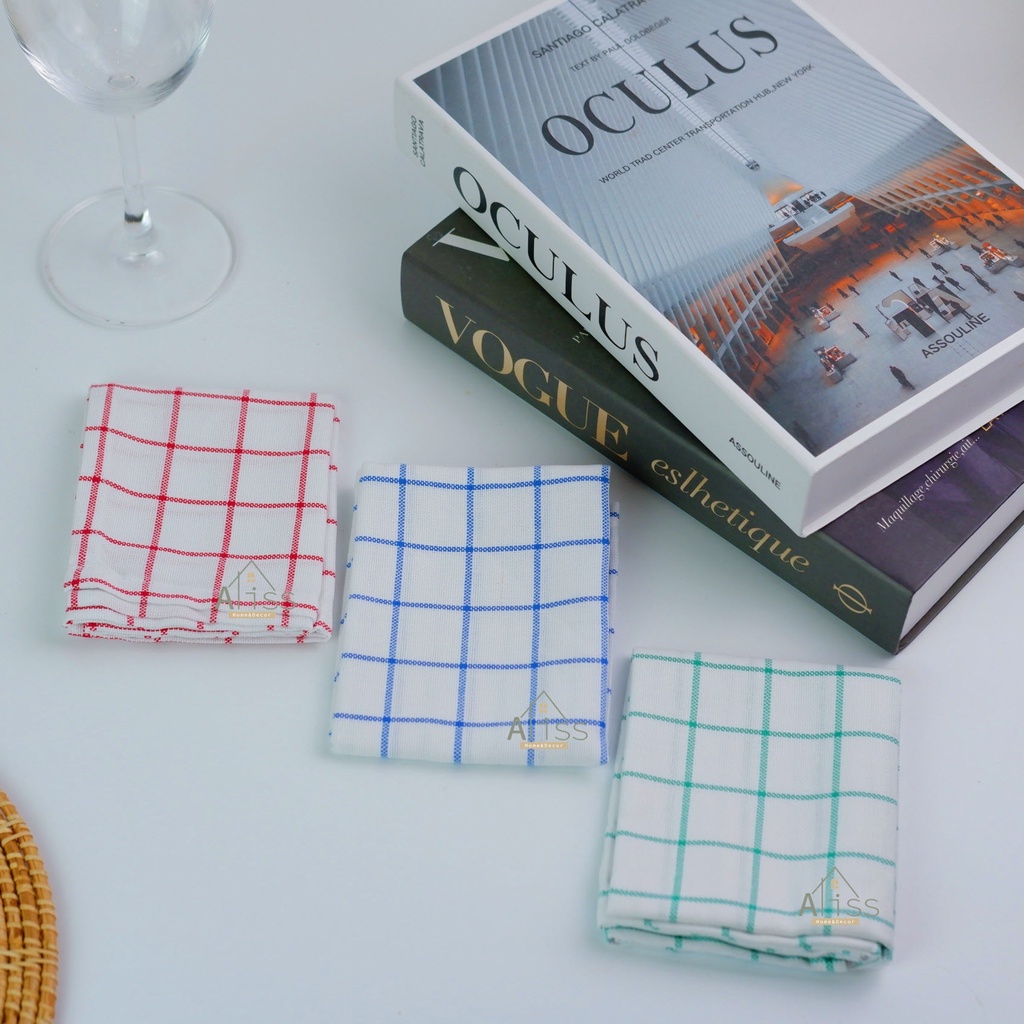 ผ้าเช็ดจาน ผืนใหญ่ 20x30 นิ้ว (มีหูแขวน) ผ้าเช็ดแก้ว ผ้าเช็ดมือ อเนกประสงค์