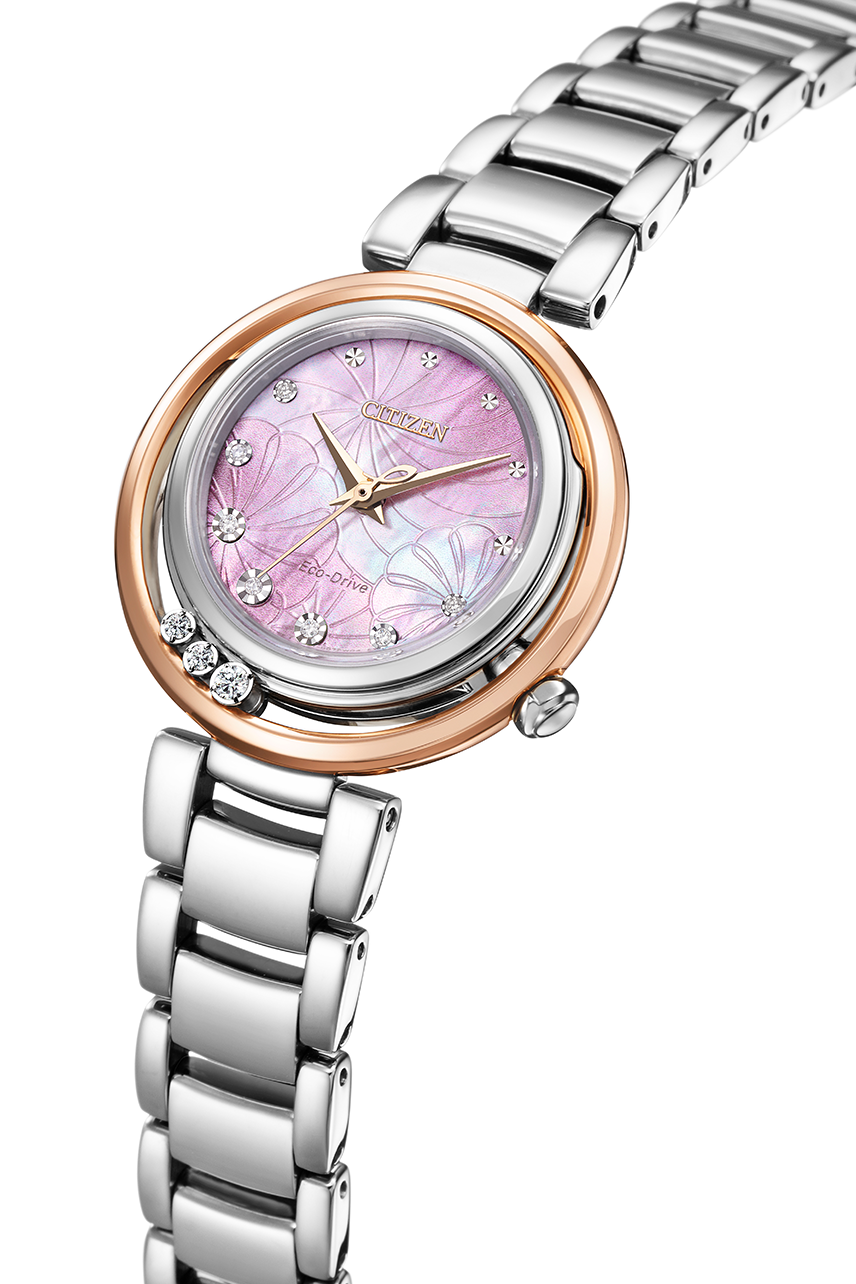 Citizen EM1114-80Y นาฬิกาผู้หญิง Eco-Drive Diamond: 10 Pcs Women's Watch