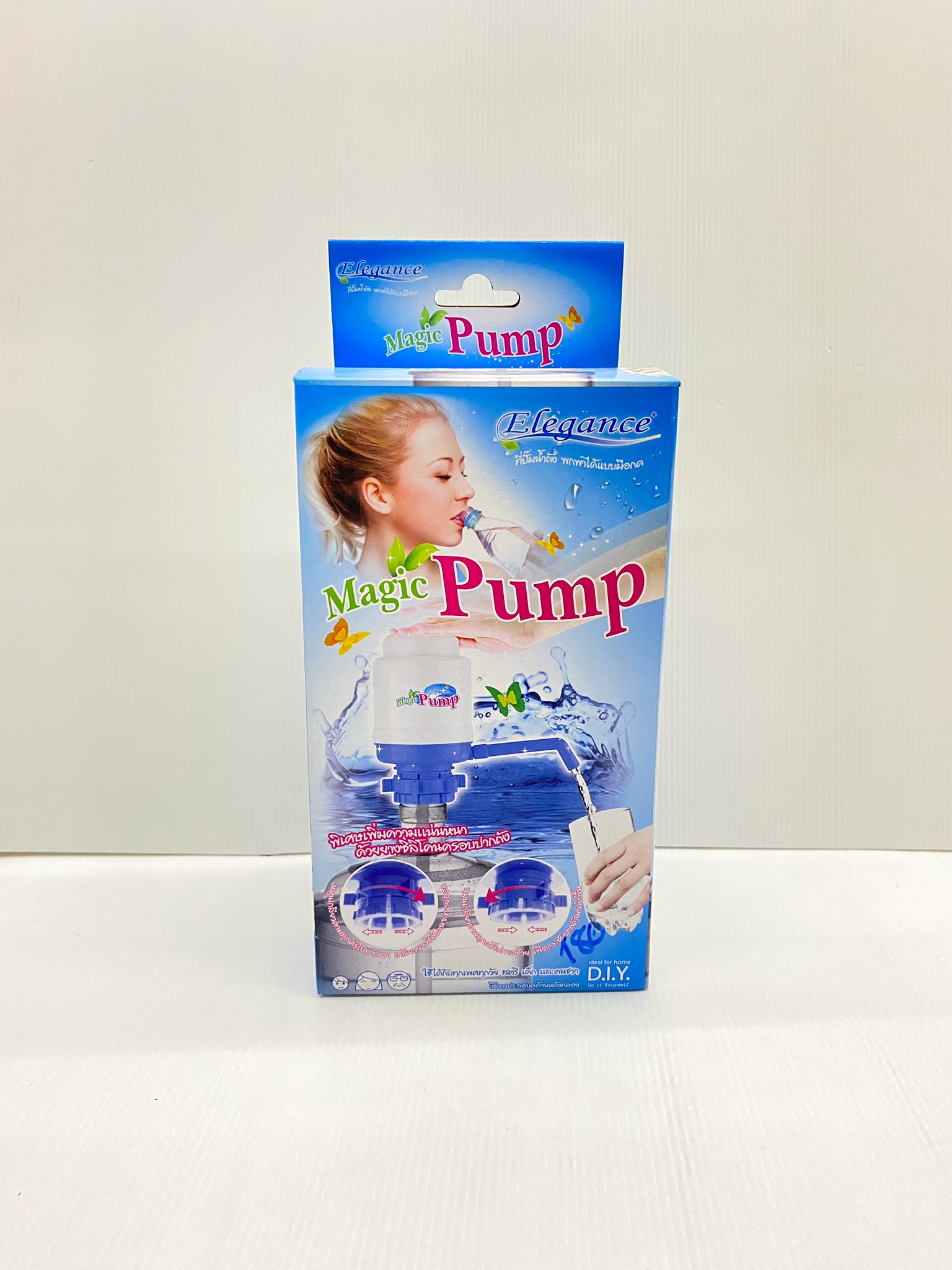 Elegance Magic Pump ปั๊มน้ำถัง พกพาได้แบบมือกด รุ่น EG4459 ใช้ได้กับถังน้ำดื่มทั่วไป (สีฟ้า) ของแท้100%
