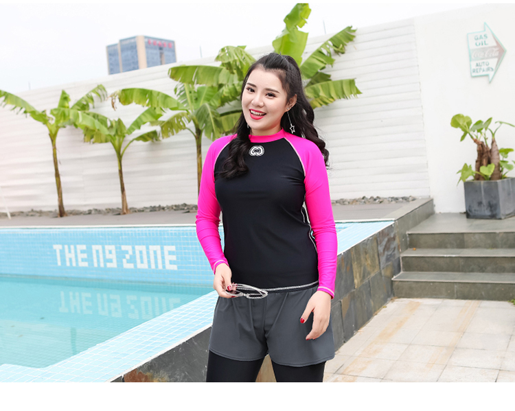 ชุดว่ายน้ำคนอ้วน 3xl แบบสปอร์ตพร้อมส่ง :ชุดว่ายน้ำไซส์ใหญ่สีดำชมพูแขนยาว set 3 ชิ้น. มีเสื้อแขนยาว บราและกางเกงขายาวติดกางเกงขาสั้น แบบสวยคุ้มสุดๆจ้า:เสื้อแขนยาวรอบอก36-42นิ้ว บรารอบอก34-40นิ้ว กางเกงขายาวติดกางเกงขาสั้น เอว28-36นิ้ว สะโพก36-44นิ้วจ้า