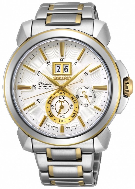 Seiko SNP166P1 นาฬิกาผู้ชาย Premier Kinetic Perpetual Men's Watch