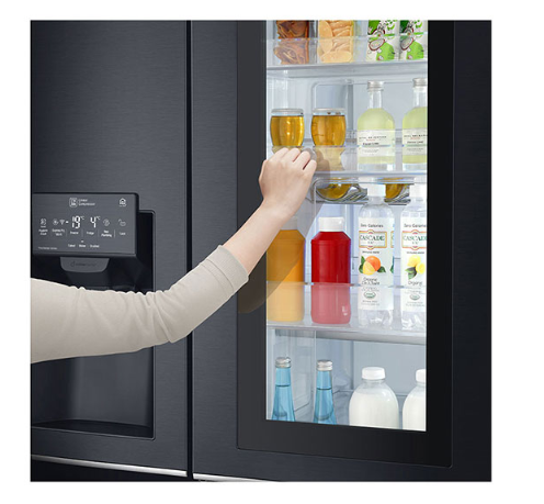 LG ตู้เย็น ไซด์บายไซด์ 21.7 คิว สีดำโลหะ หรูหรา InstaView Door-in-Door รุ่น GC-X247CKAV (ชลบุรี ส่งฟรี)