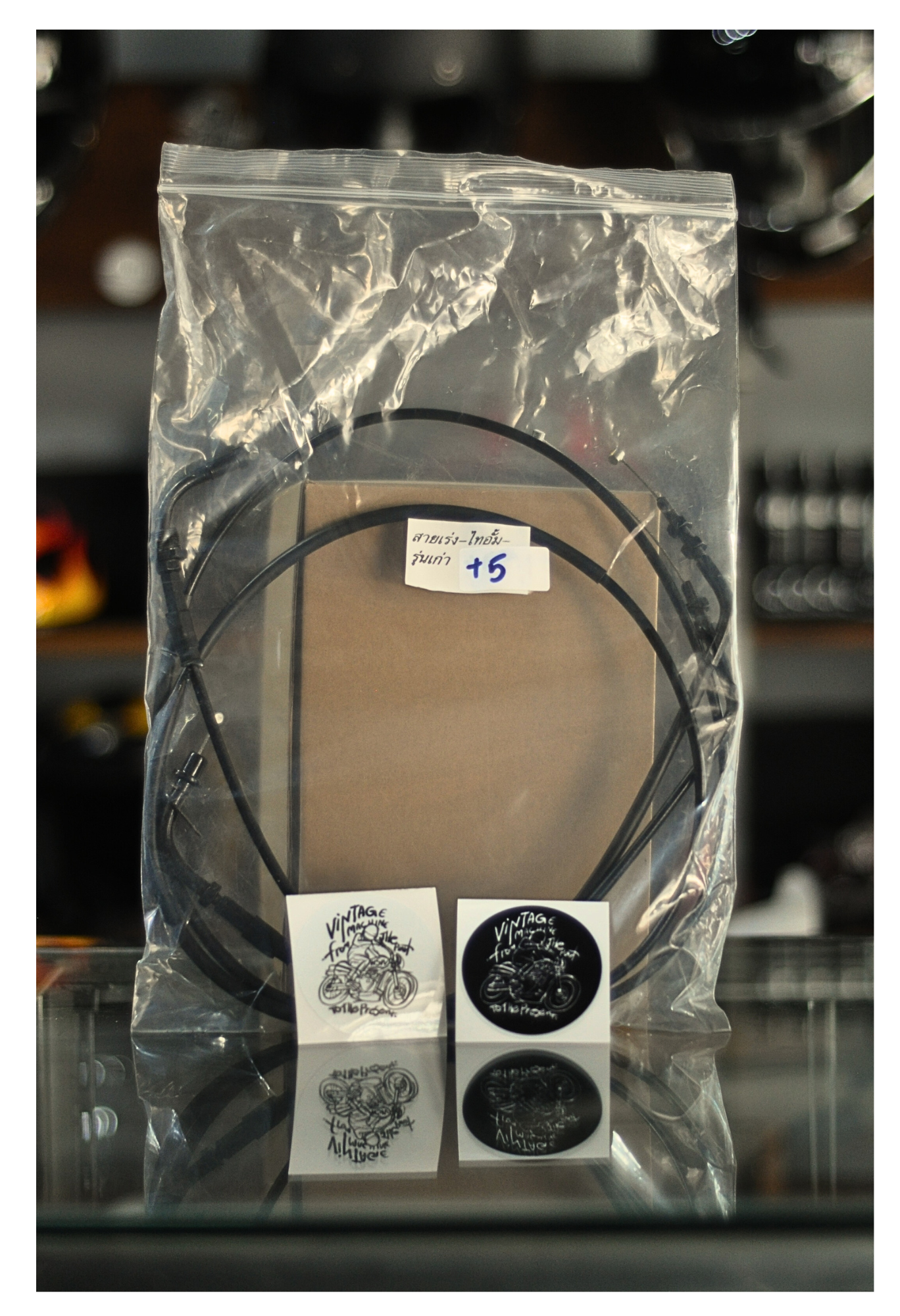 สายเร่ง สำหรับ Triumph Oil cool ความยาวจากเดิม + 5 นิ้ว สายเร่ง แบรนด์ ระฆังทอง