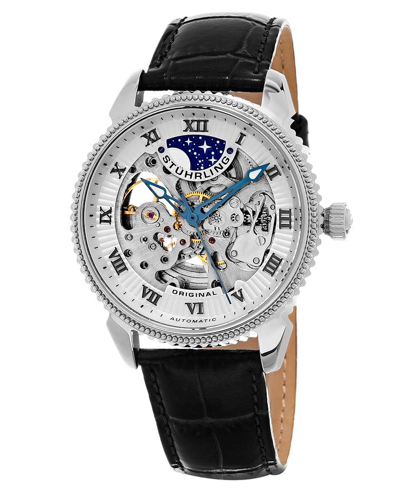 Stuhrling Original 835.01 นาฬิกาผู้ชาย Stuhrling Original รุ่น 835.01, Special Reserve Automatic Skeleton Leather Men's Watch