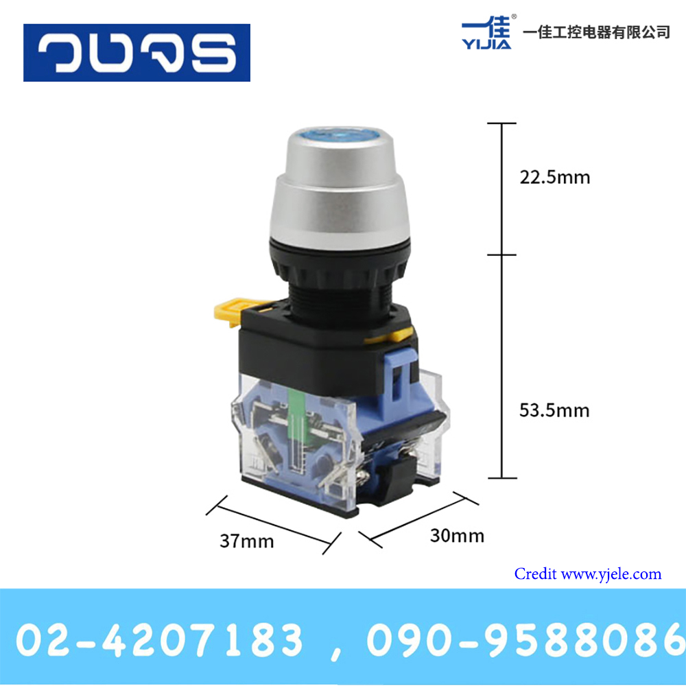 Yijia Maintain Key Switch YJ139 LA38A-11Y/21 1NO 1NC Dia 22mm