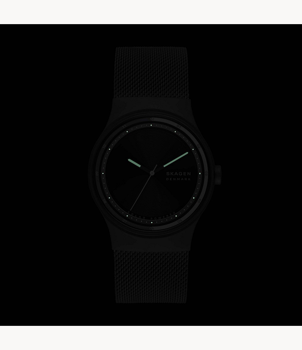 Skagen SKW6793 นาฬิกาผู้ชาย Sol Midnight Stainless Steel Mesh Black Solar Men's Watch