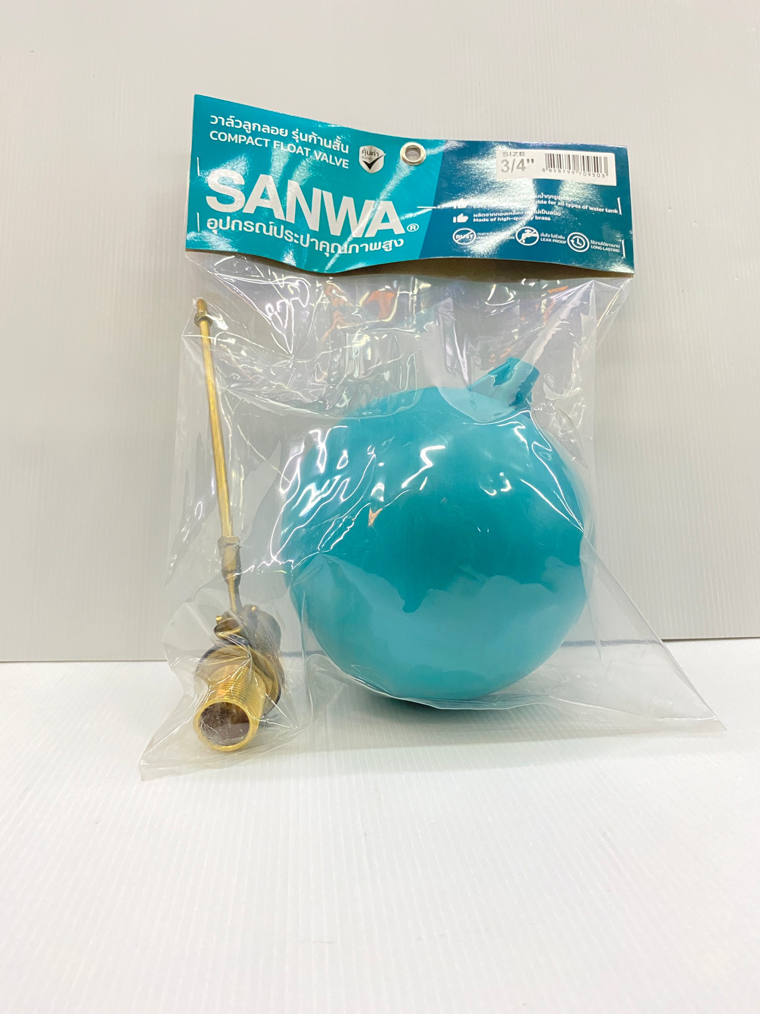 ลูกลอย 1/2" 3/4" 1" สีเขียว รุ่นก้านสั้น Sanwa ซันว่า