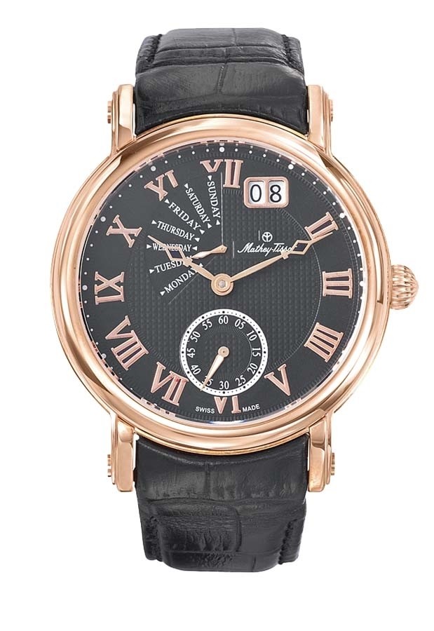 Mathey-Tissot H7020PN นาฬิกาผู้ชาย Retrograde Black Dial Quartz Men's Watch