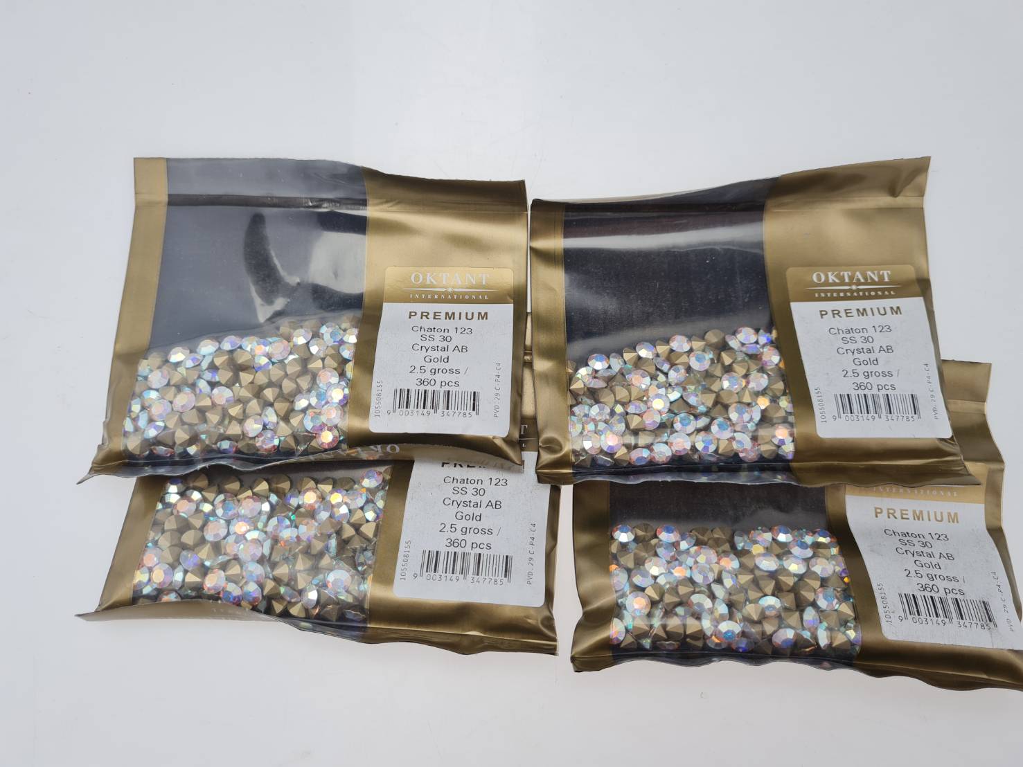 เพชรคริสตัลก้นแหลมขนาด 6.5มิลลิเมตรAB (SS30) Oktant (SWAROVSKI)แท้เกรดนำเข้า