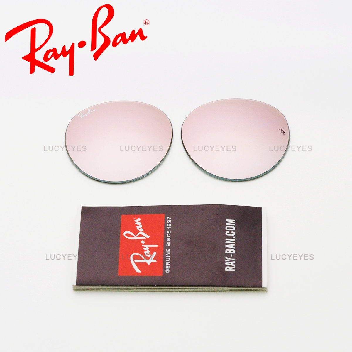 เลนส์ RAYBAN แท้ 100% RB3532 198/7Y, ROUND METAL FOLDING เลนส์สีชมพูไล่สี