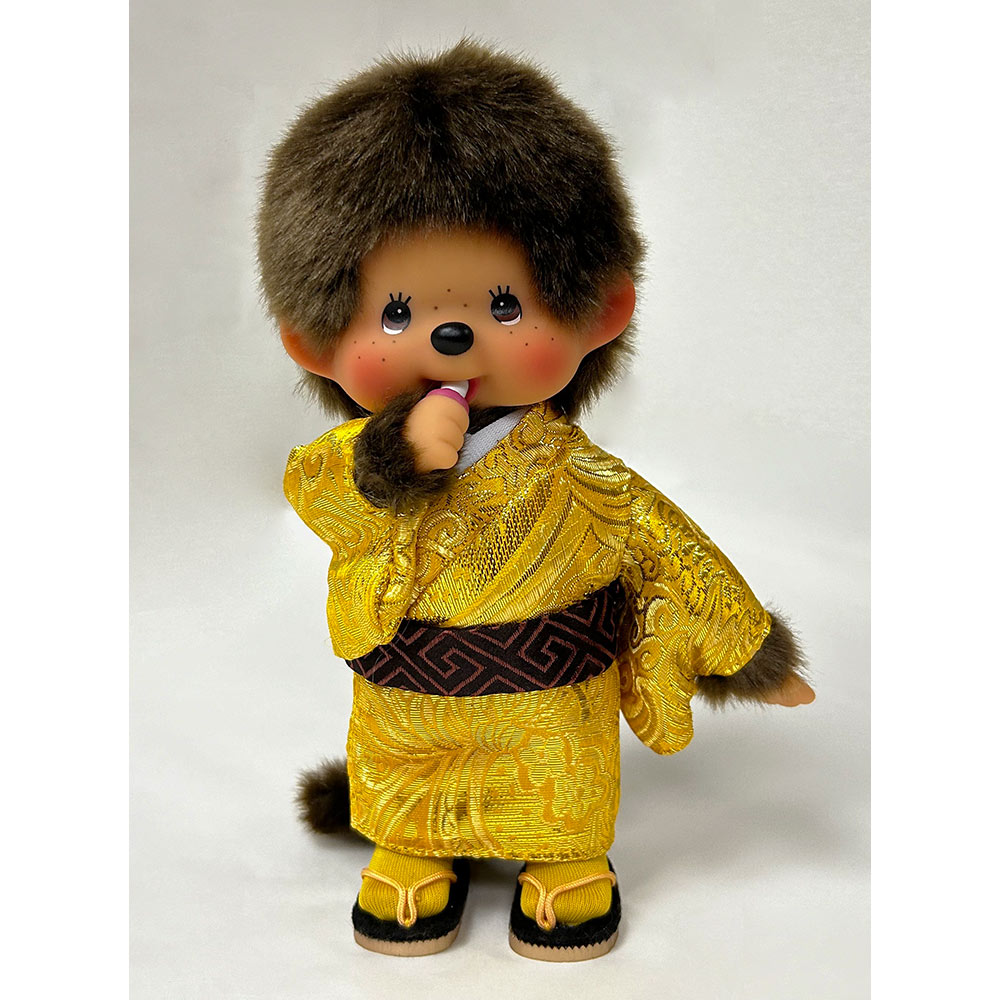 [PRE-ORDER] ตุ๊กตา ม่อนชิชิ กิโมโน สีทอง Size S ม่อนชิชิคุง Monchhichi Gold Kimono Boy 15 x 8 x 21 cm นำเข้าจากญี่ปุ่น オリジナル お着物モンチッチ 男の子 金 IPM-53