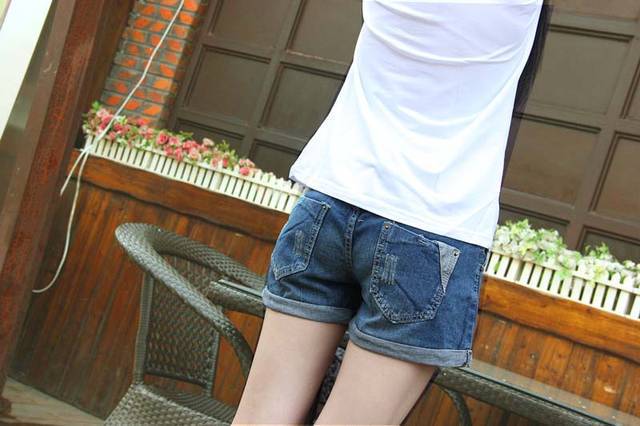 กางเกงยีนส์ขาสั้นคนท้อง ฟอกสวย ปลายพับ น่ารักค่ะ XL,XXL