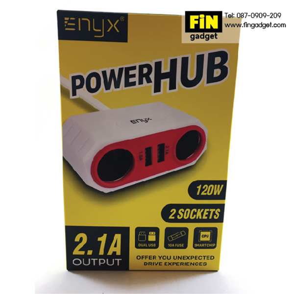 Enyx Power HUB ตัวเพิ่มช่องจุดบุหรี่และที่ชาร์จในรถ 2 USB