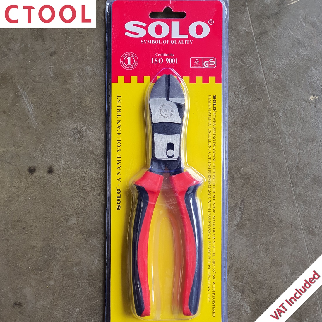 (สินค้าหมด)คีมปากเฉียง คีมพาวเวอร์สปริงปากเฉียง 1528-8" Solo ของแท้ - Authentic Power Spring Diagonal Cutting Pliers - ซีทูล Ctoolhardware