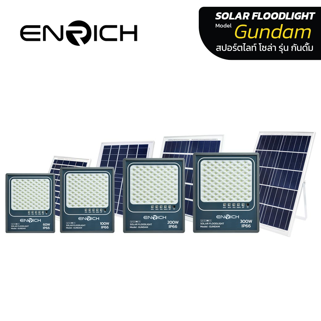 สปอร์ตไลท์โซล่าเซลล์ LED ENRICH GUNDAM