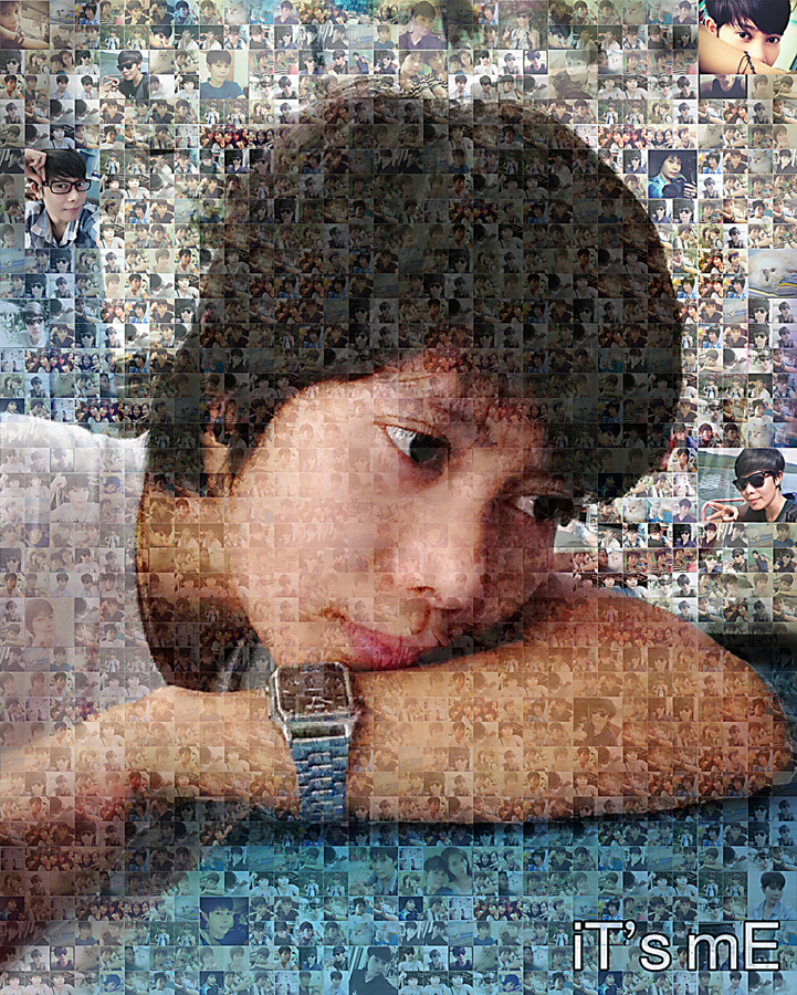 Mosaic Photo ขนาด16x20 นิ้ว กรอบลอยด้าน