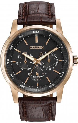 Citizen BU2013-08E นาฬิกาข้อมือผู้ชาย Eco-Drive Multi Dial Rose Gold Tone Men's Watch