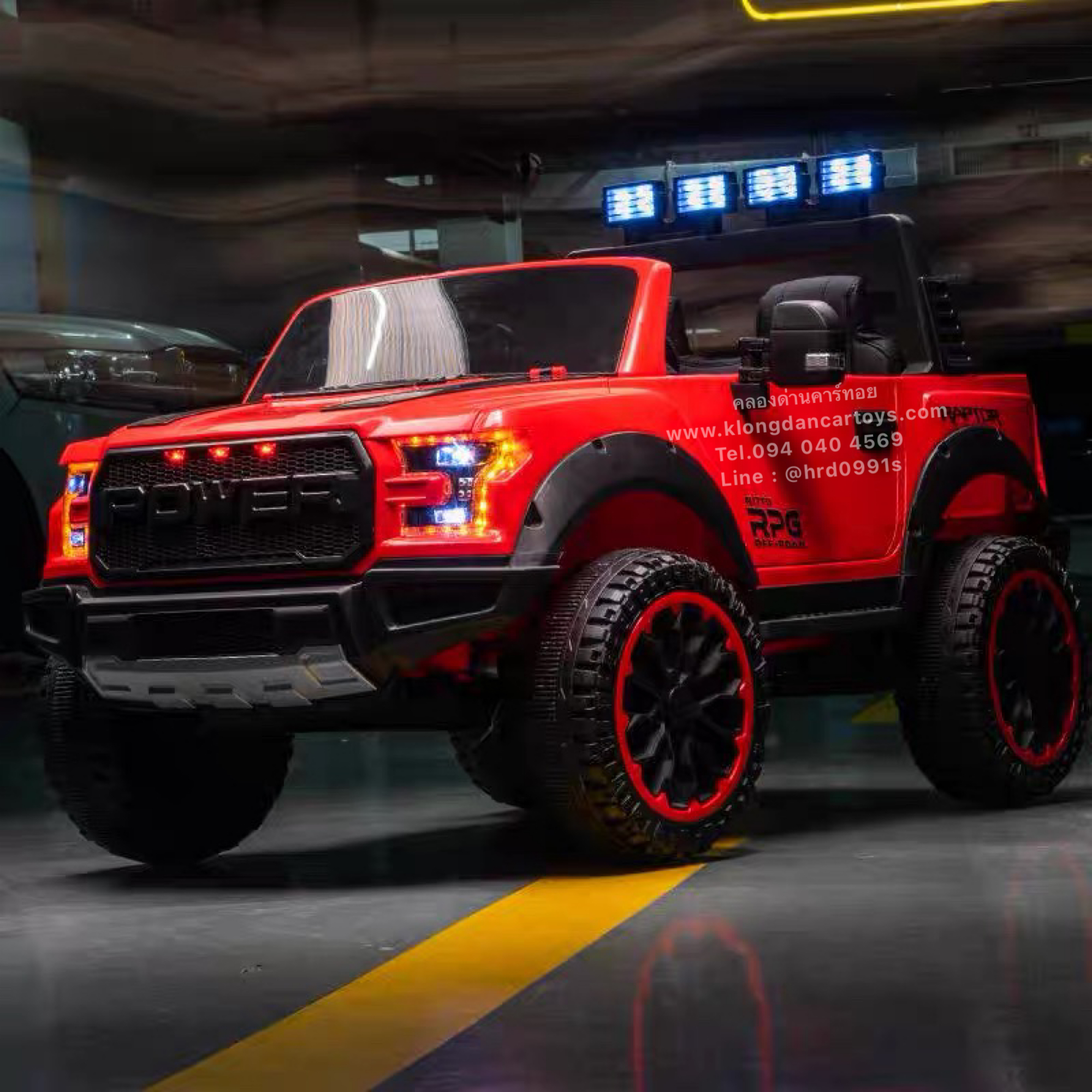 รถกะบะเด็กแบตเตอรี่Raptor4×4*คันใหญ่* (ออกตัวสมูท, 4มอเตอร์แบต12v7a, มีโช้คหน้าหลัง, โยกได้, บูลทูธกับมือถือ เล่นusb aux, รีโมทบูลทูธ) กะบะท้ายช่องใหญ่ ถอดชาร์จภายนอกได้