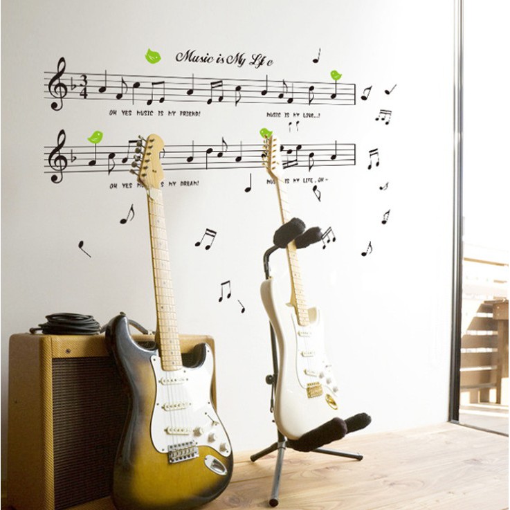 สติ๊กเกอร์ตกแต่งผนัง ขนาด 50x70 ซม. เนื้อ PVC มีกาวในตัว ไม่ทำลายผนัง เซต 2/4