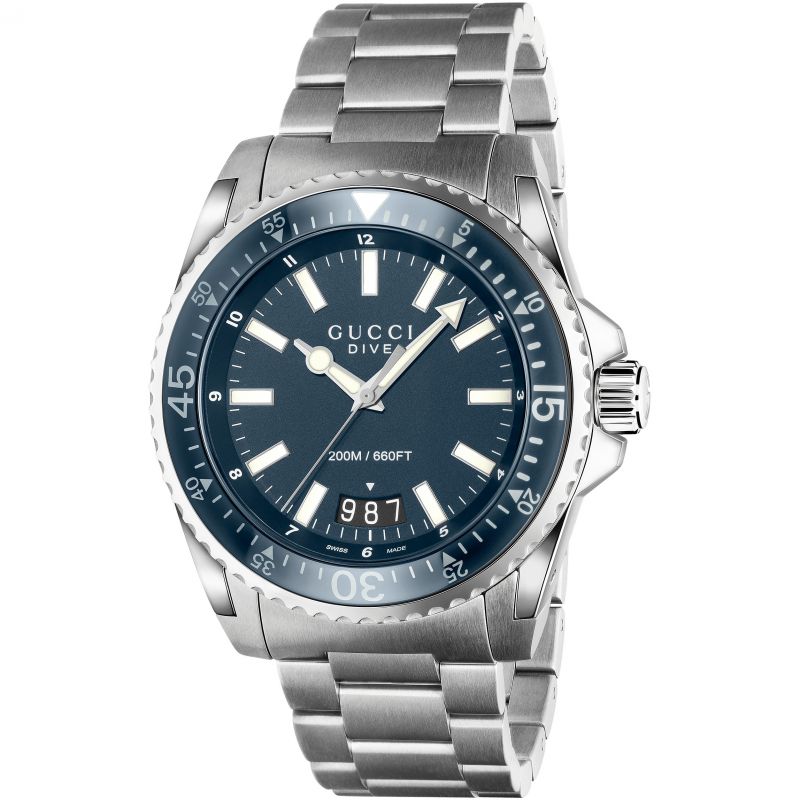 Gucci YA136203 นาฬิกา Dive Quartz 45mm Men's Watch