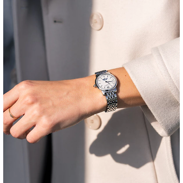 Frederique Constant FC-206SW1S6B นาฬิกาผู้หญิง Classics Moonphase Slimline Quartz Women's Watch