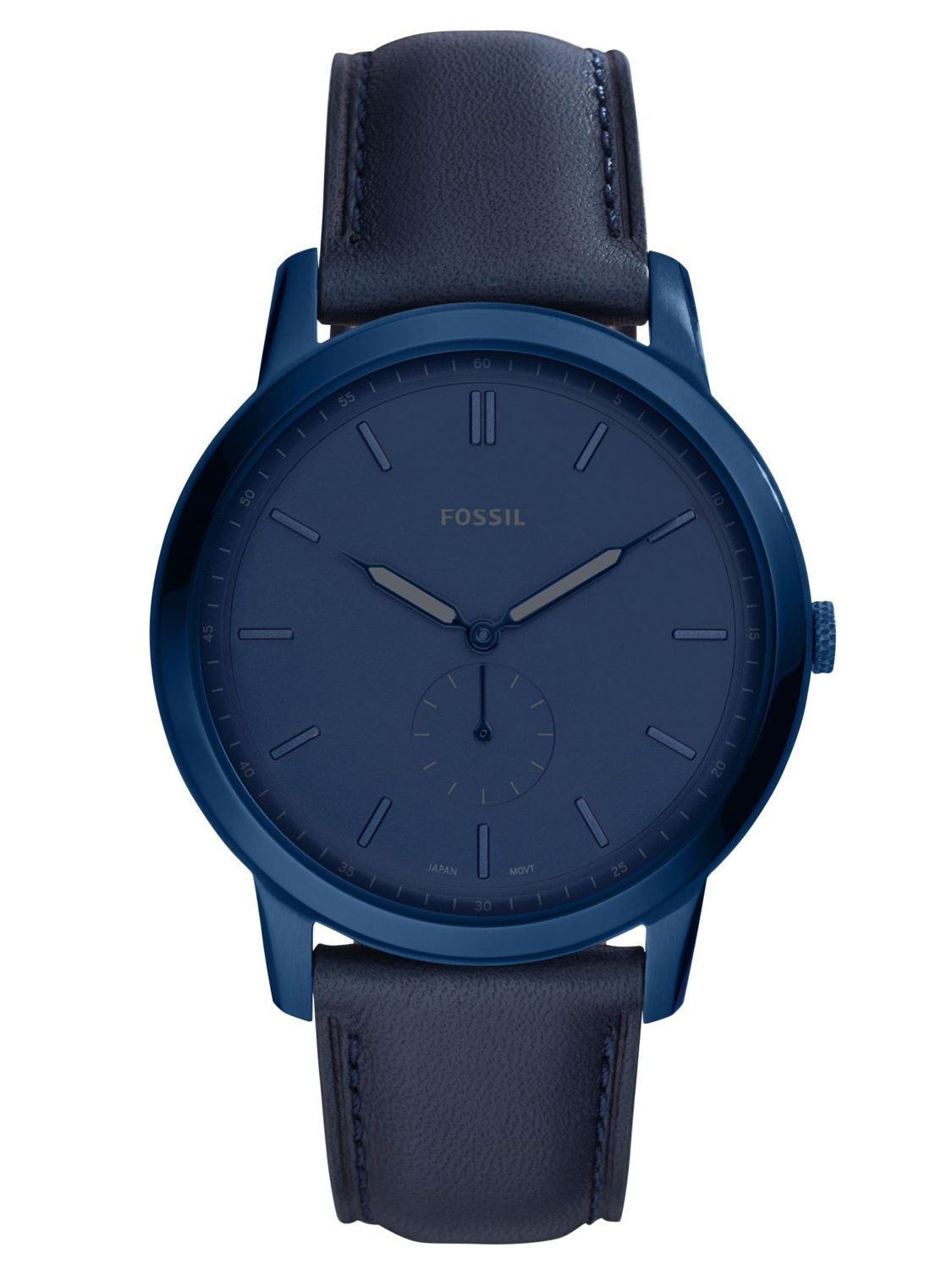 Fossil FS5448 นาฬิกาผู้ชาย Fossil รุ่น FS5448, The Minimalist Two-Hand Indigo Blue Leather Men's Watch
