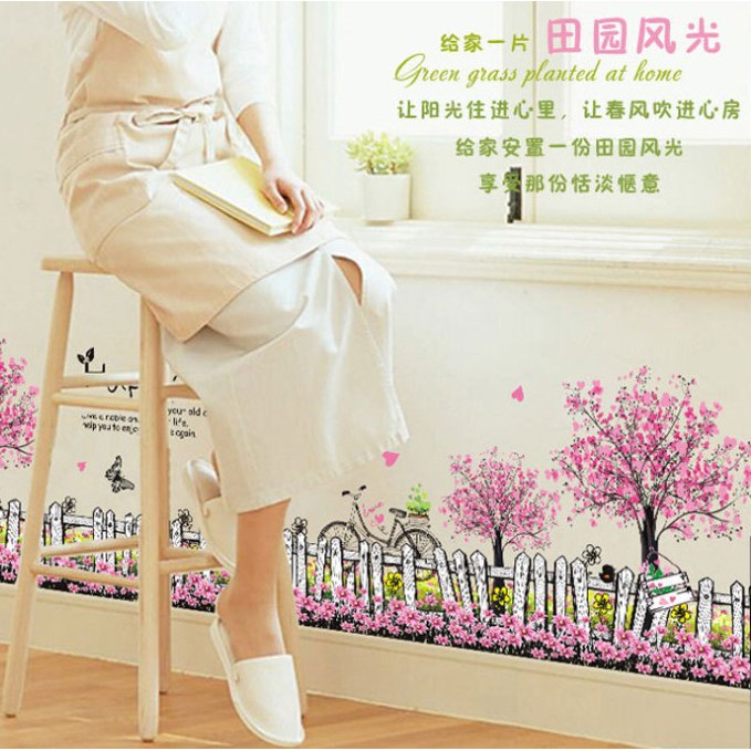 สติ๊กเกอร์ตกแต่งผนัง ขนาด 50x70 ซม. เนื้อ PVC มีกาวในตัว ไม่ทำลายผนัง เซต 2/4