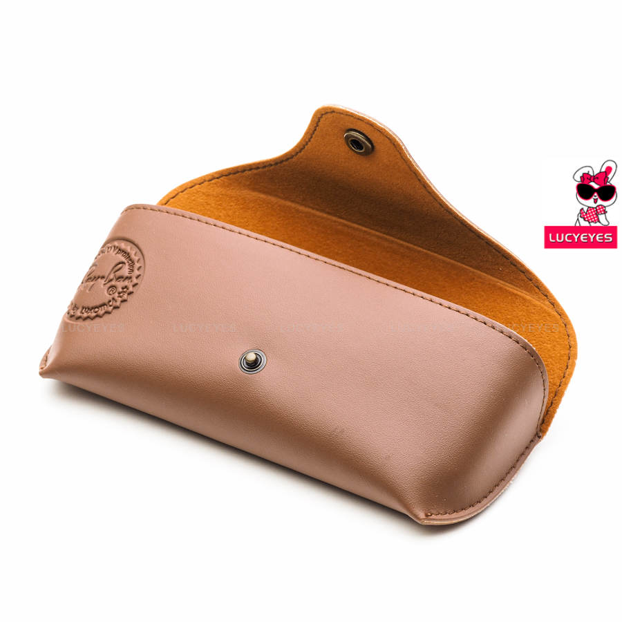 A007 กล่องแว่น RAYBAN แท้ 100% แบบนูนสีน้ำตาลผิวเรียบ