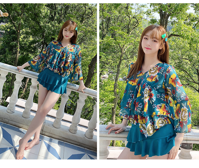 ชุดว่ายน้ำไซส์ใหญ่ 5xl พร้อมส่ง :ชุดว่ายน้ำคนอ้วนเที่ยวทะเลสีเขียวแต่งระบายและลายดอกไม้ set 3 ชิ้นมีบรา กระโปรงติดกางเกงขาสั้นและเสื้อคลุมแบบสวย น่ารักมากๆจ้า:บรารอบอก40-48นิ้ว เอว30-40นิ้ว สะโพก36-46นิ้ว เสื้อคลุมรอบอกกว้าง48นิ้ว