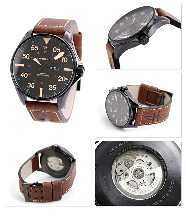 Hamilton H64705531 นาฬิกาผู้ชาย KHAKI AVIATION PILOT DAY DATE AUTO Men's Watch