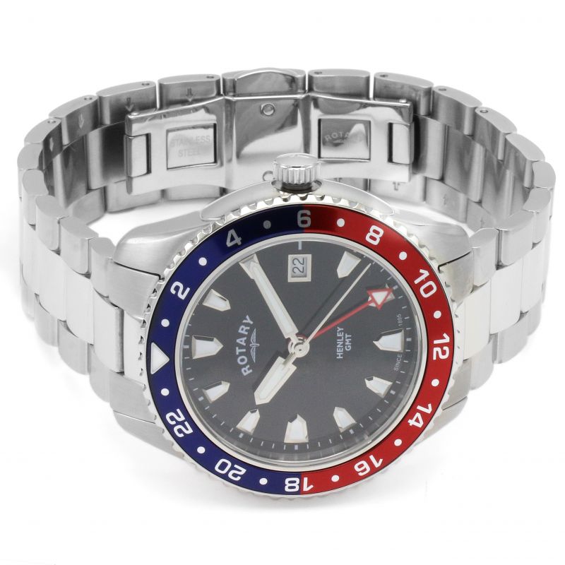 Rotary GB05108.30 นาฬิกาผู้ชาย Henley GMT Quartz Men's Watch