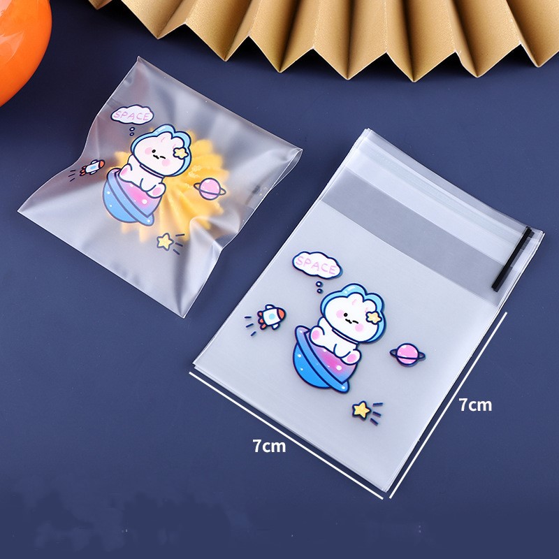 ถุงคุ๊กกี้ ฝากาว ขนาด 7x7 ซม.(ลายพิเศษสุด) จำนวน 95-100 ชิ้นต่อแพ็ค ชุดที่ 2/2